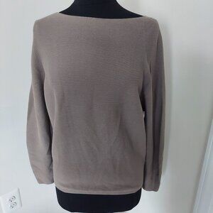 Uniqlo 3D Knit Seamless Cotton Crew Neck beige sweater Sz S 100% Cotton
